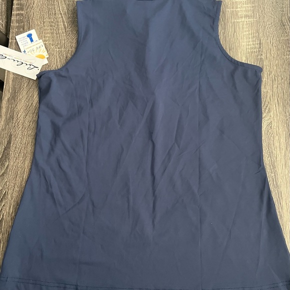 Lulu B UPF 50+ Cooling Sleeveless Mock Neck Zip Tank Top Navy Blue Small NWT - Picture 8 of 12